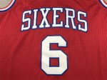 Maillot de Basket #6 Erving Philadelphia 76ers M&N Rouge